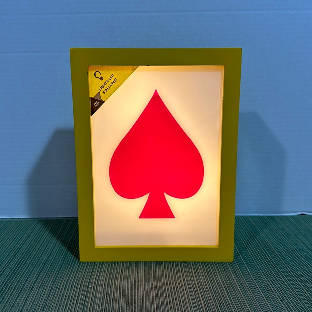 New with Tag Celebrate it Expressions Light up Decor Pink Spade yellow Frame